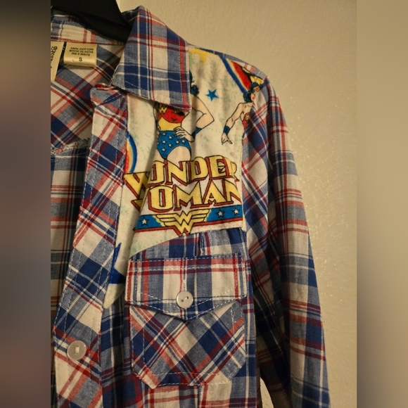 Wonder Woman Plaid Shirt By Passport - Picture 1 of 5